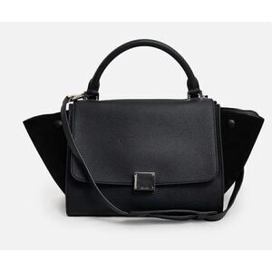 Authentic CELINE
Large Trapeze Bag  Calfskin Leather Suede in Black/ Excellent
